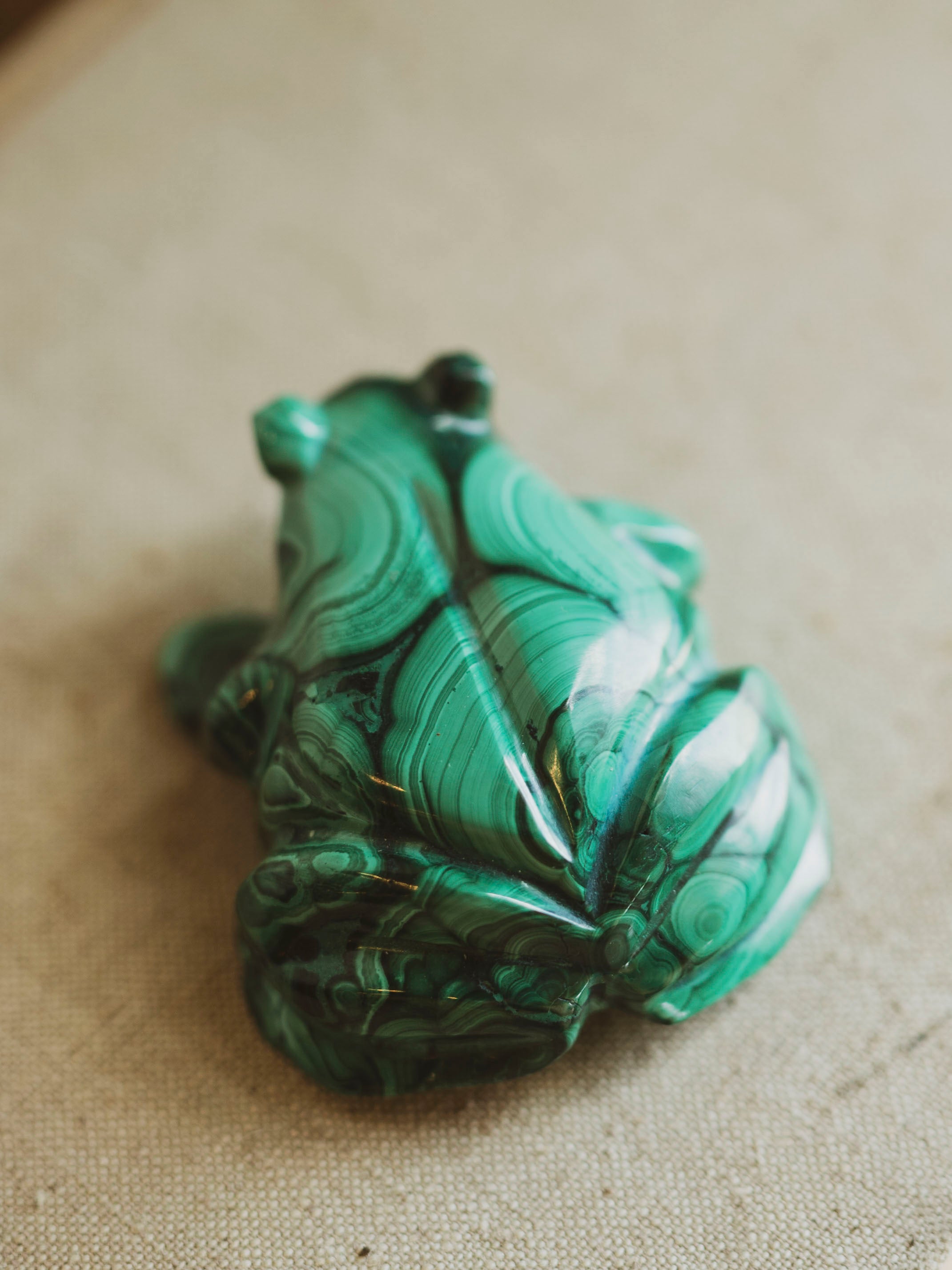 2.5" Carved Malachite Toad, RM3034
