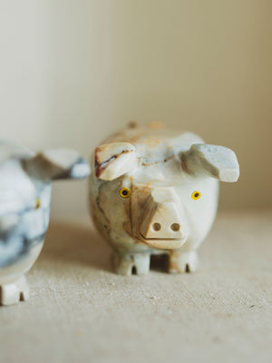2" Carved Soapstone Pig, RM3039