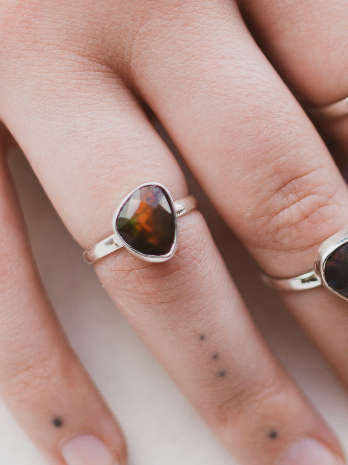 Sterling Silver Black Ethiopian Opal Ring, CA1488