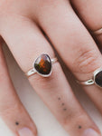 Sterling Silver Black Ethiopian Opal Ring, CA1488