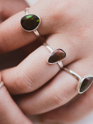 Sterling Silver Black Ethiopian Opal Ring, CA1488