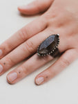 Rough Double Terminated Smoky Quartz Adjustable Ring, CA748