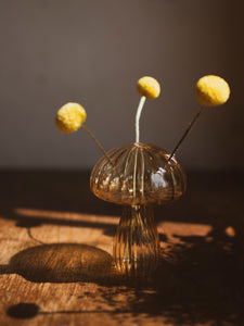 4.5" Gold Glass Mushroom Vase, HD593