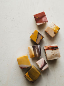 .5-1" Carved Mookaite Cube, RM2082