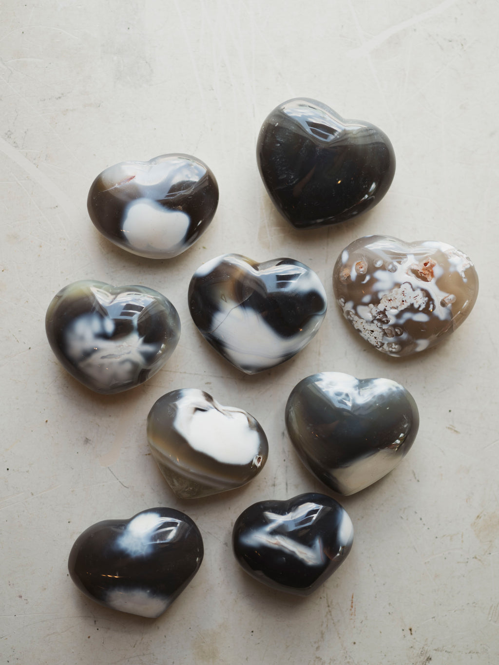 2-2.5" Carved Orca Jasper Heart, RM3005