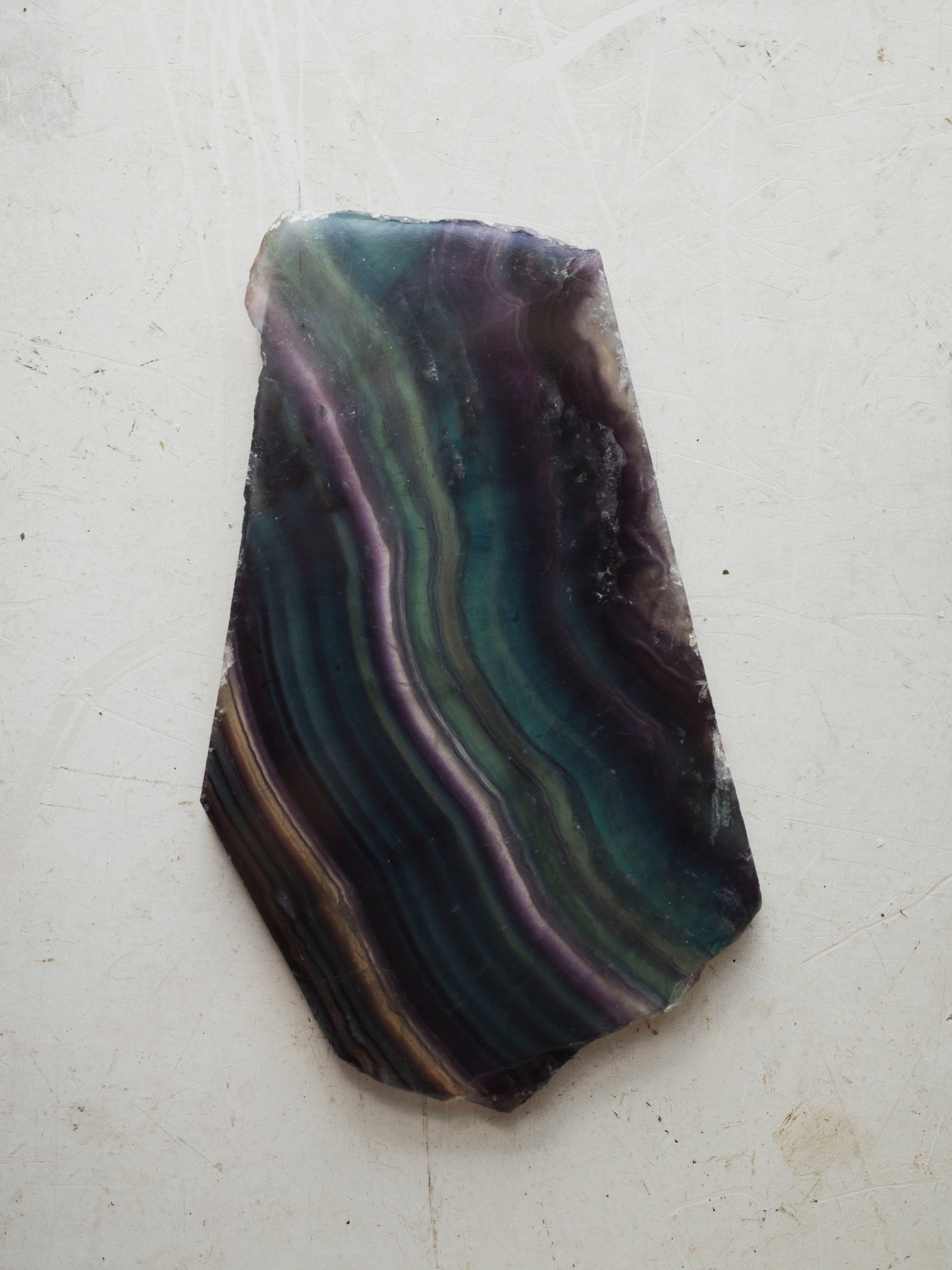 7.5" Rainbow Fluorite Slab, RM3018