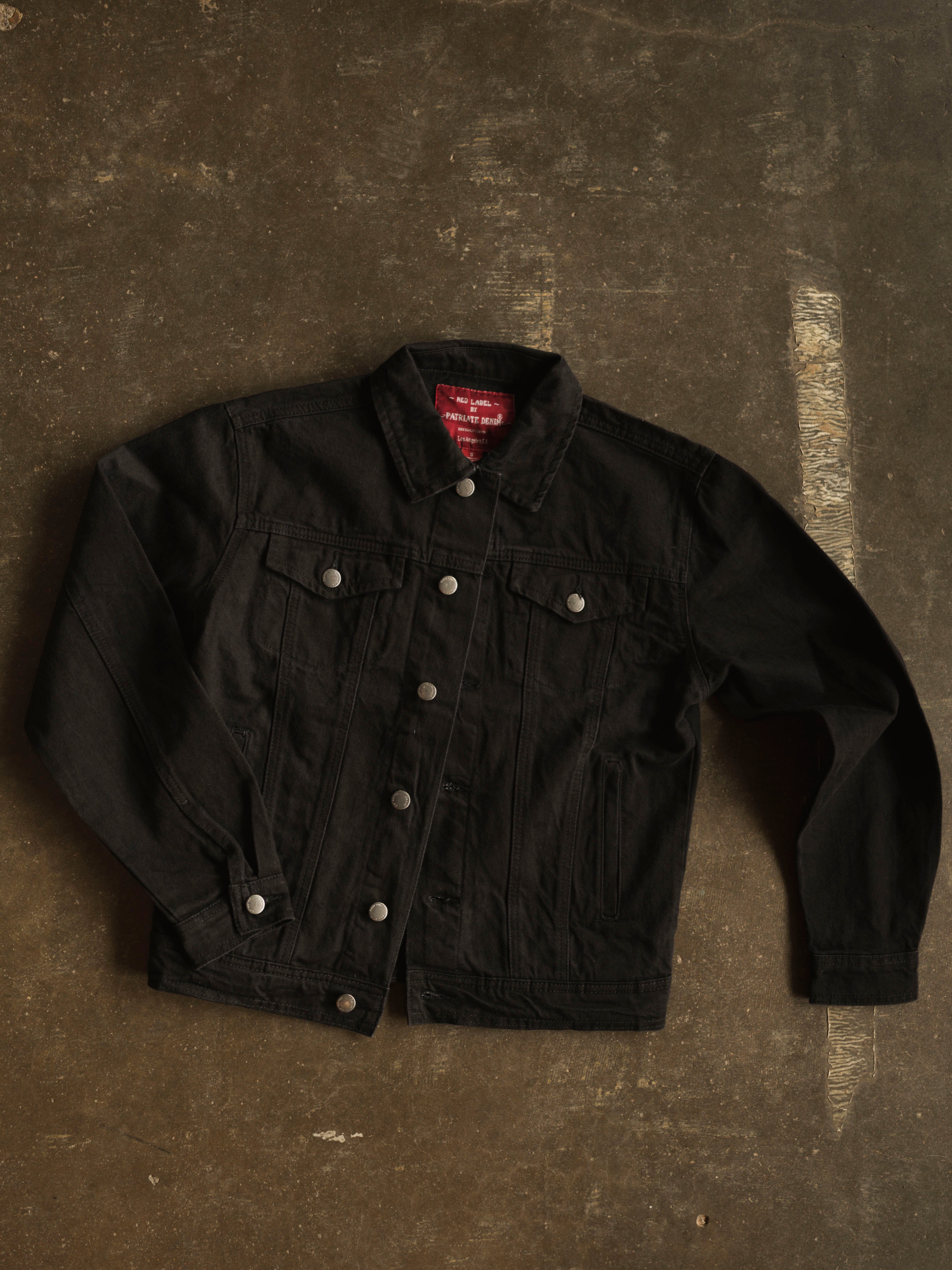 Unisex Black Denim Black Moth Jacket, CA124