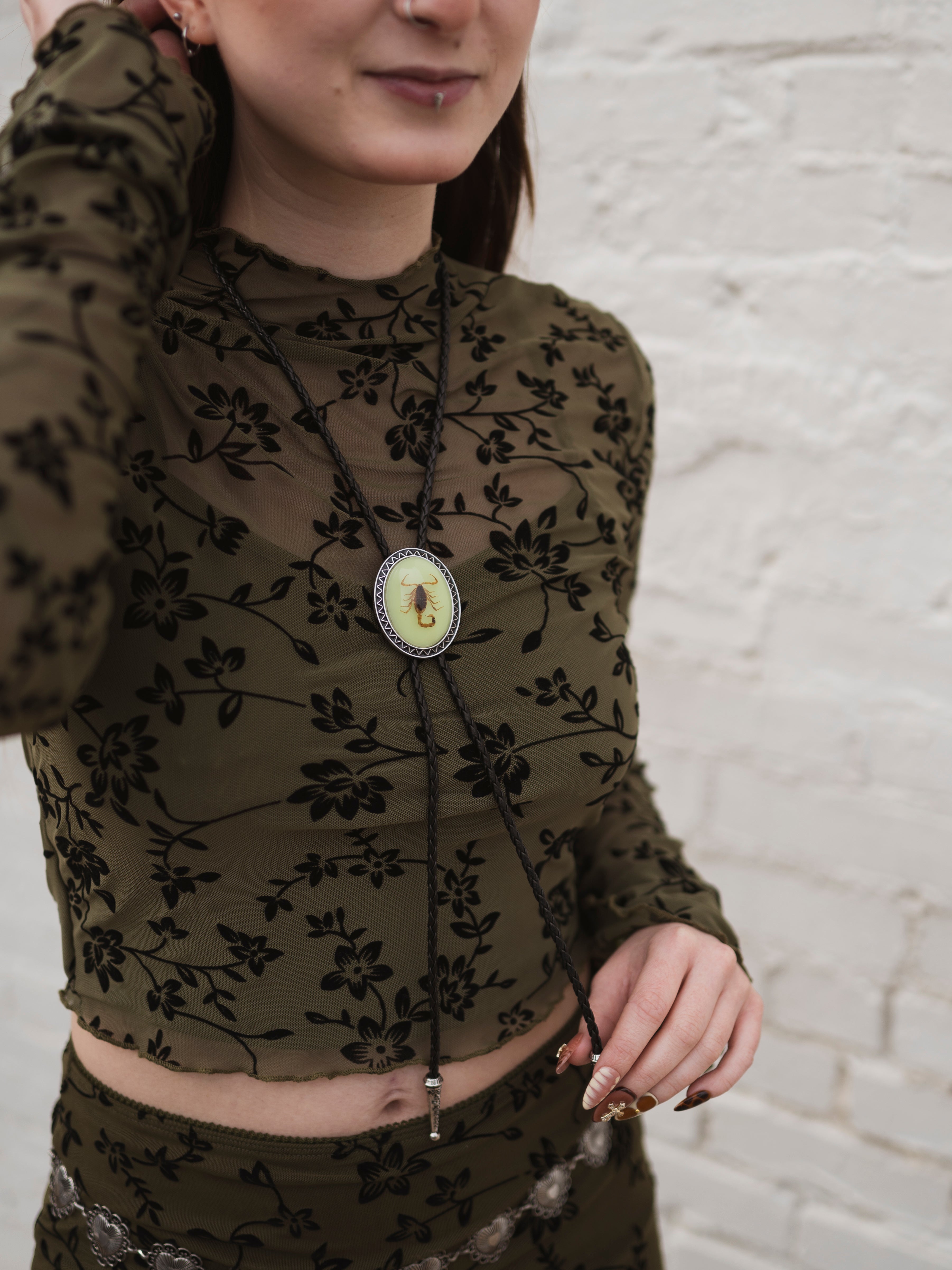 Glow in the Dark Resin Scorpion Bolo Tie, CA1140