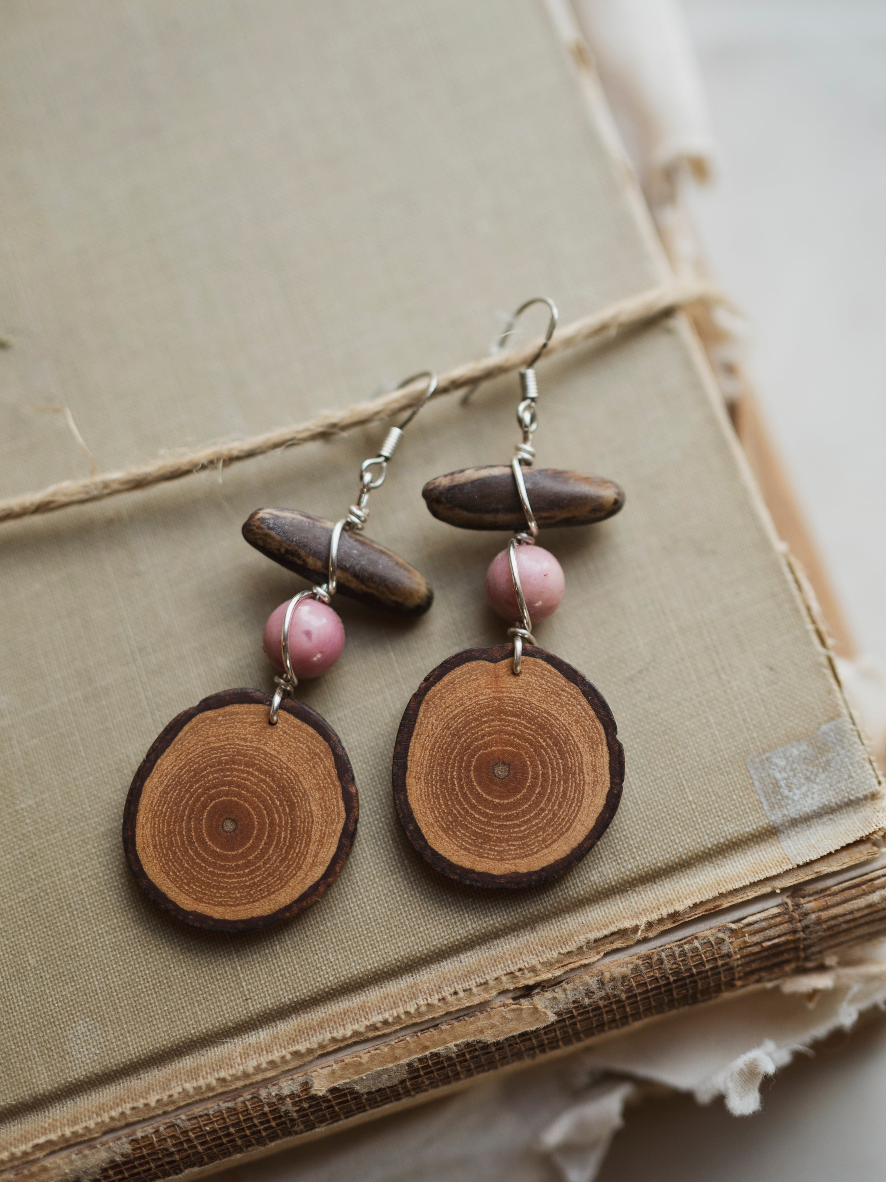 Taino Roots Woodround Earrings, CO1