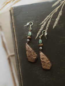 Taino Roots Coconut Shell Earrings, CO4