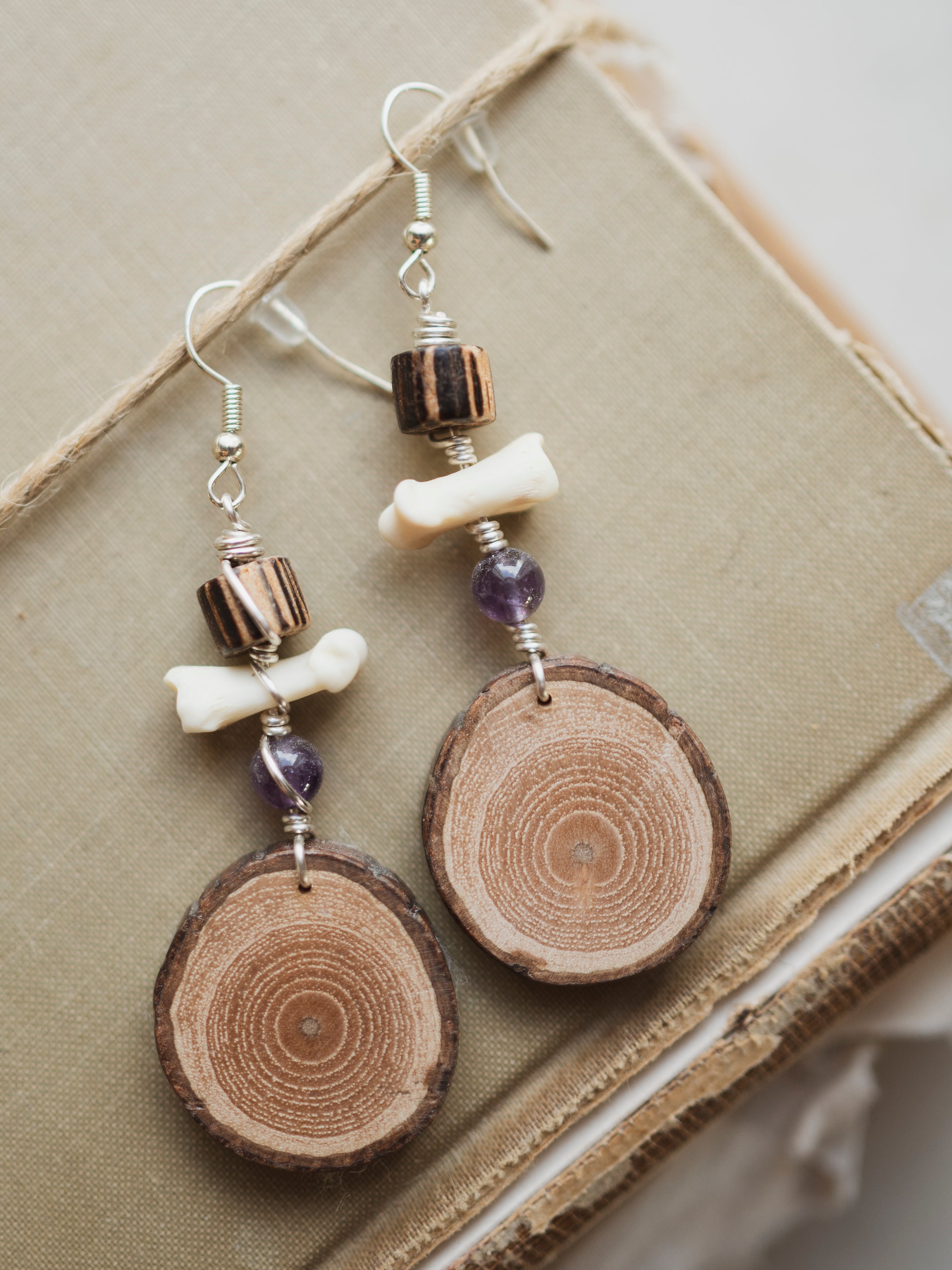Taino Roots Woodround Earrings, CO1