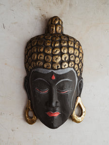 11.5" Indonesian Wooden Buddha Mask, HD710