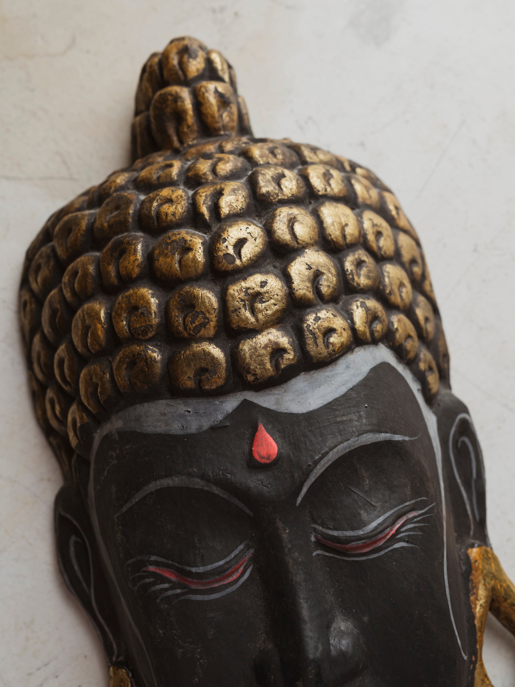 11.5" Indonesian Wooden Buddha Mask, HD710