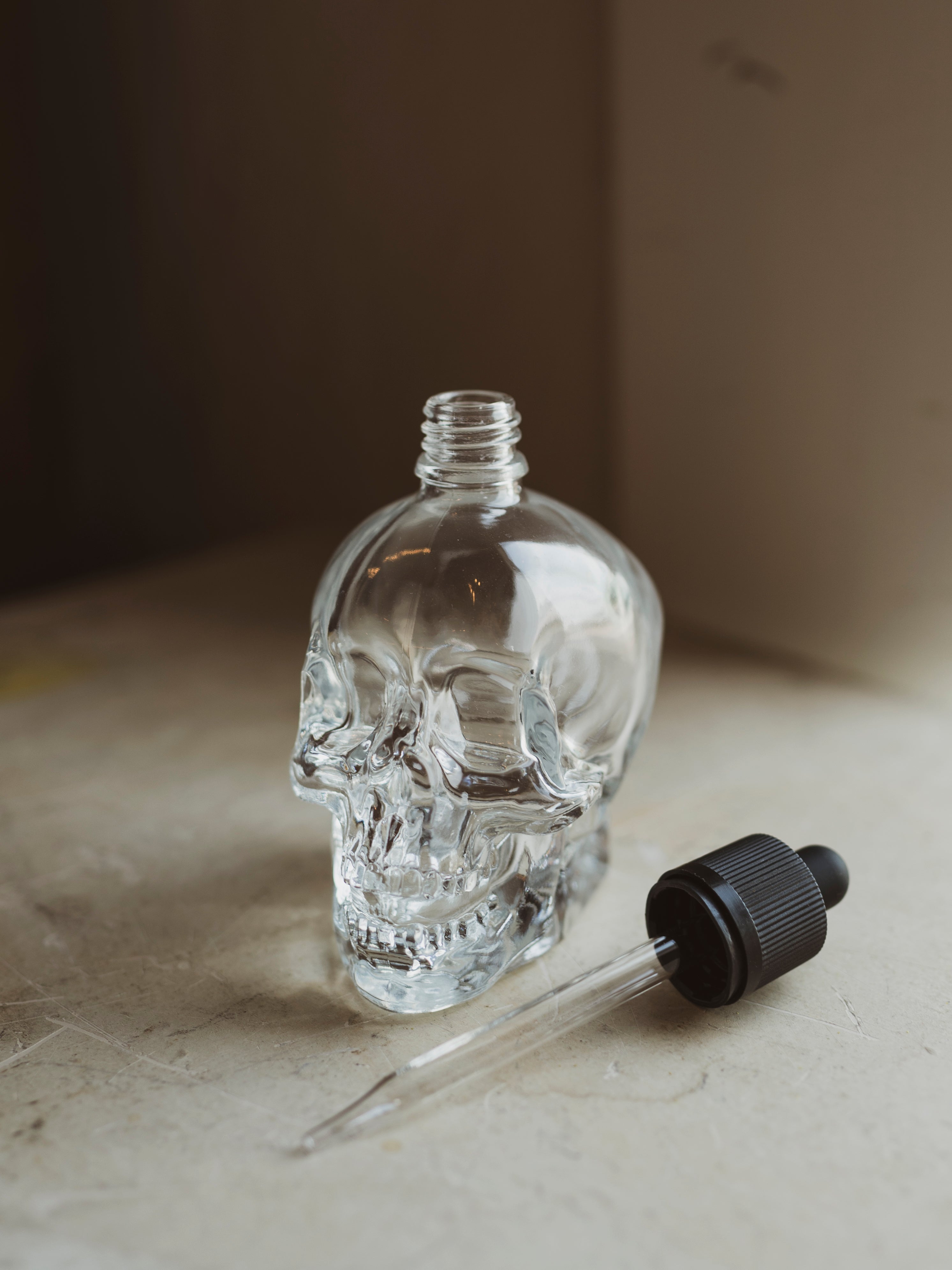 Glass Skull Dropper Bottle, HD589