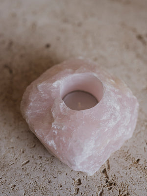 3.5" Rose Quartz Candle Holder, RM497