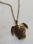 Brass Sea Turtle Necklace, CA942