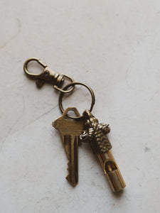 Brass Figurine Whistle Keychain