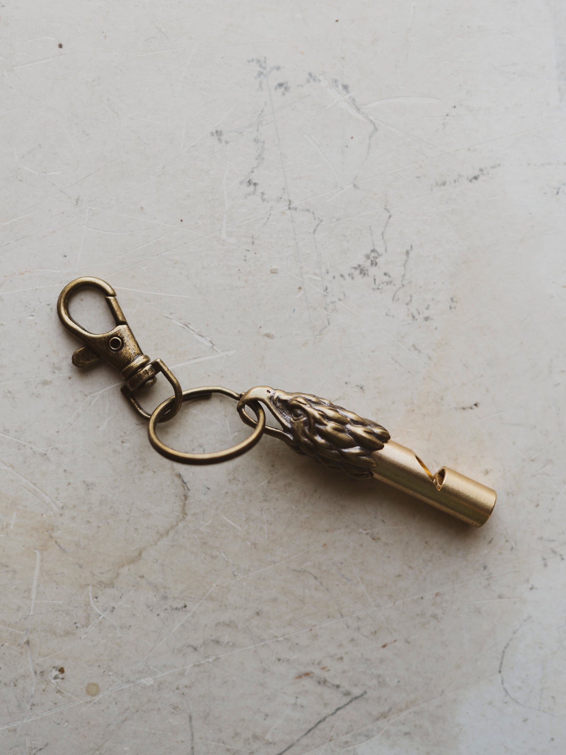 Brass Figurine Whistle Keychain