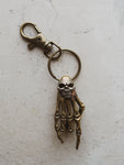 Brass Skeleton Hand Keychain, CA536