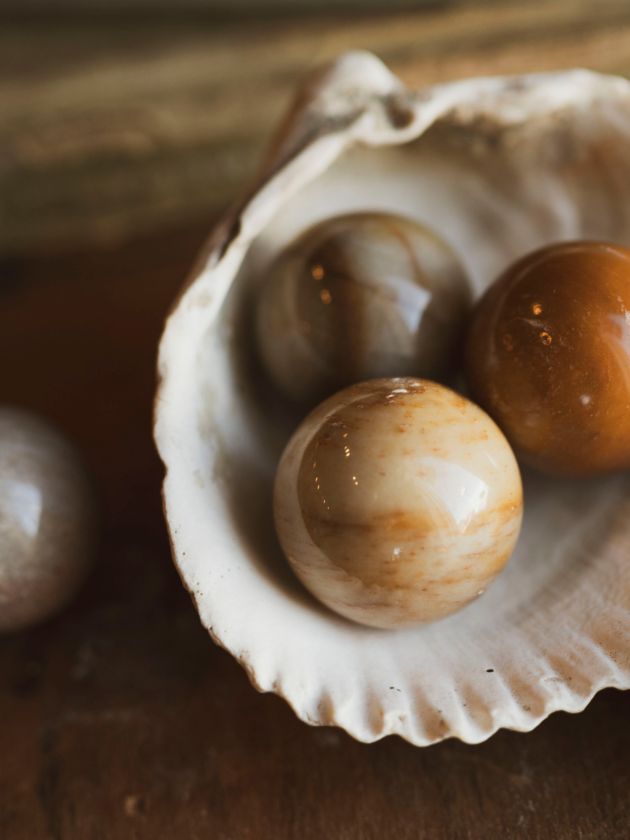 .75-1" Peach Moonstone Sphere, RM304