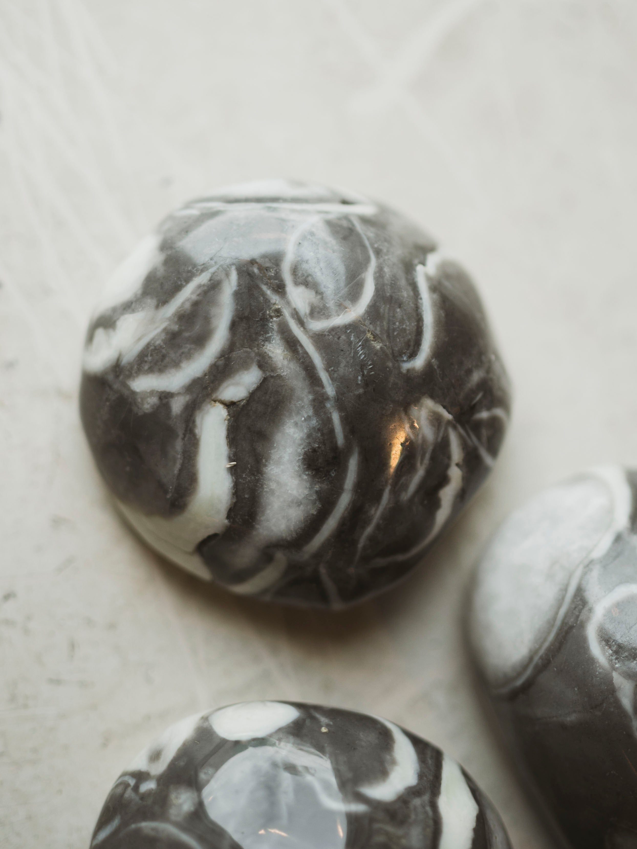 3" Polished Thousand Eye Jasper Therapy Stone, RM1817