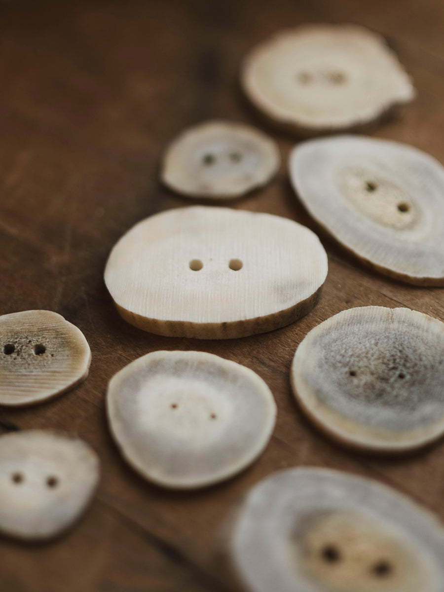 Deer Antler Slice Button, SB311 – Black Moth