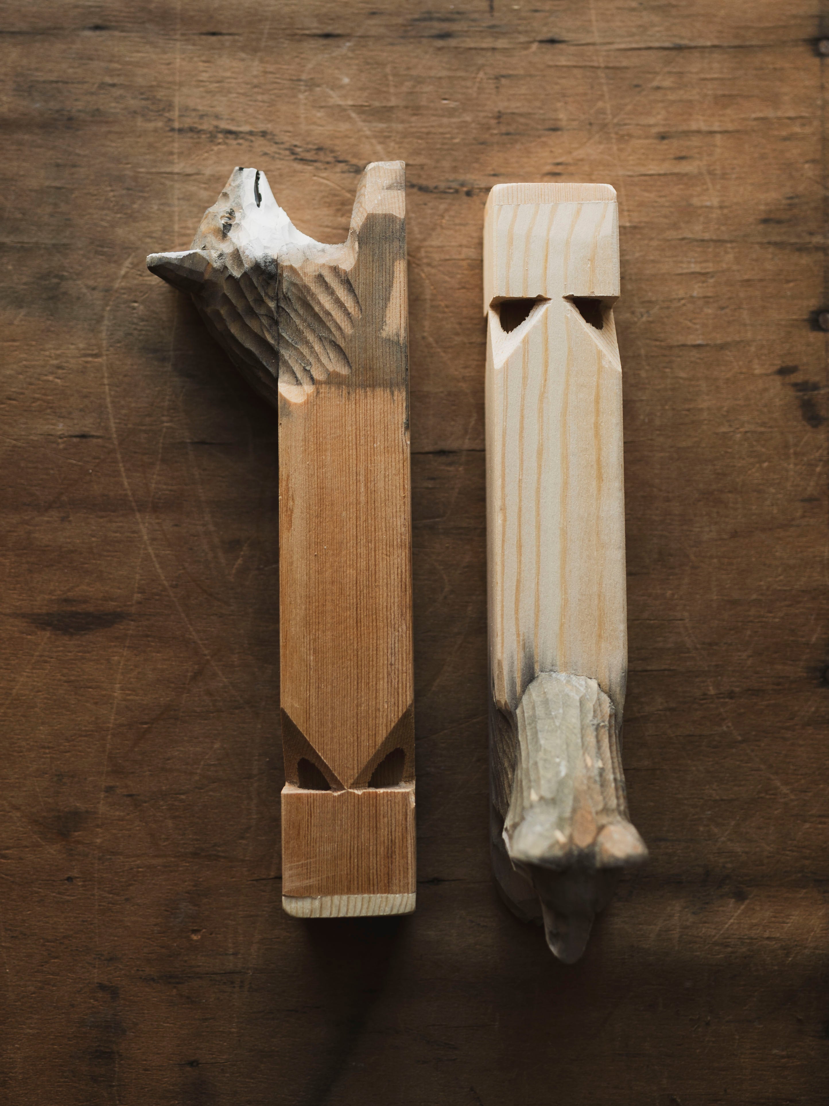 Wood Carved Wolf Train Whistle, HD603