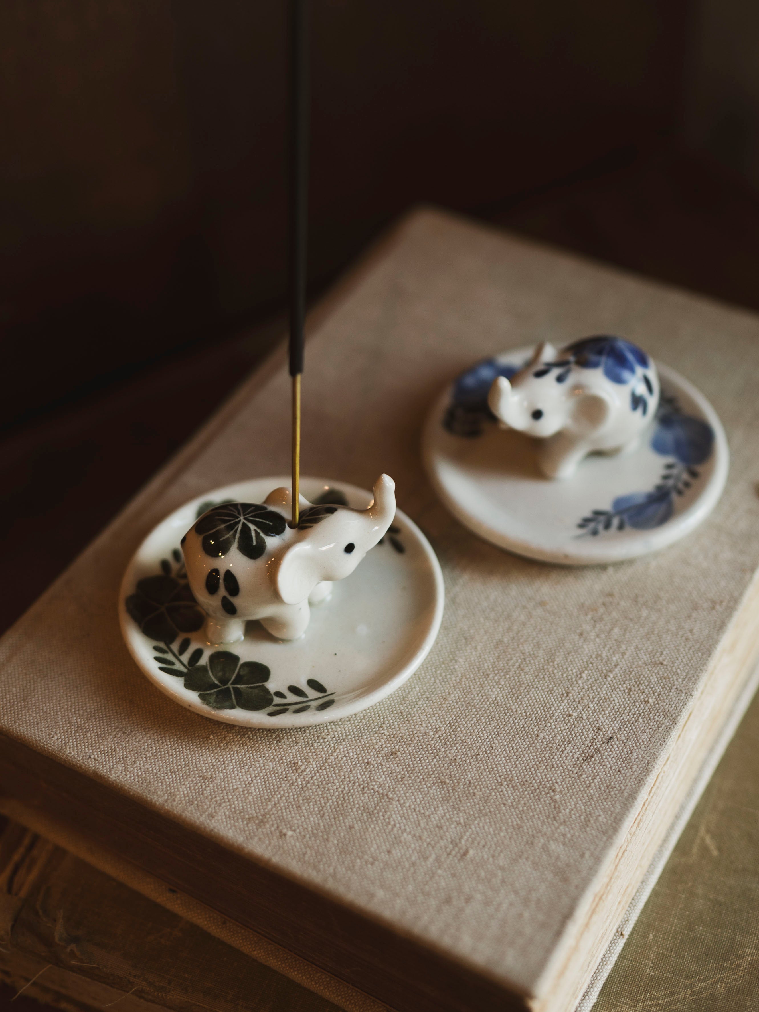 Elephant on Plate Incense Holder, HD302