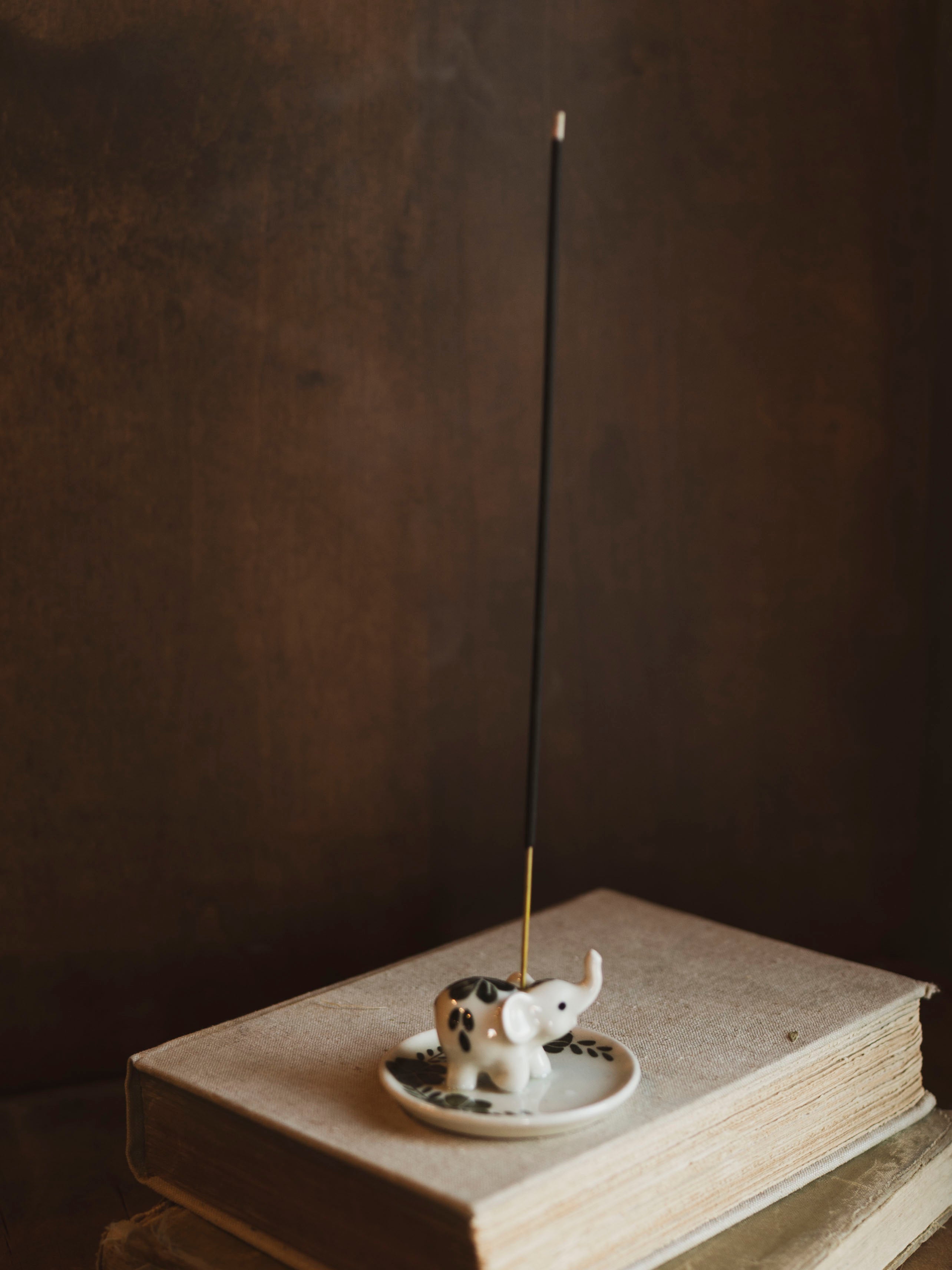 Elephant on Plate Incense Holder, HD302