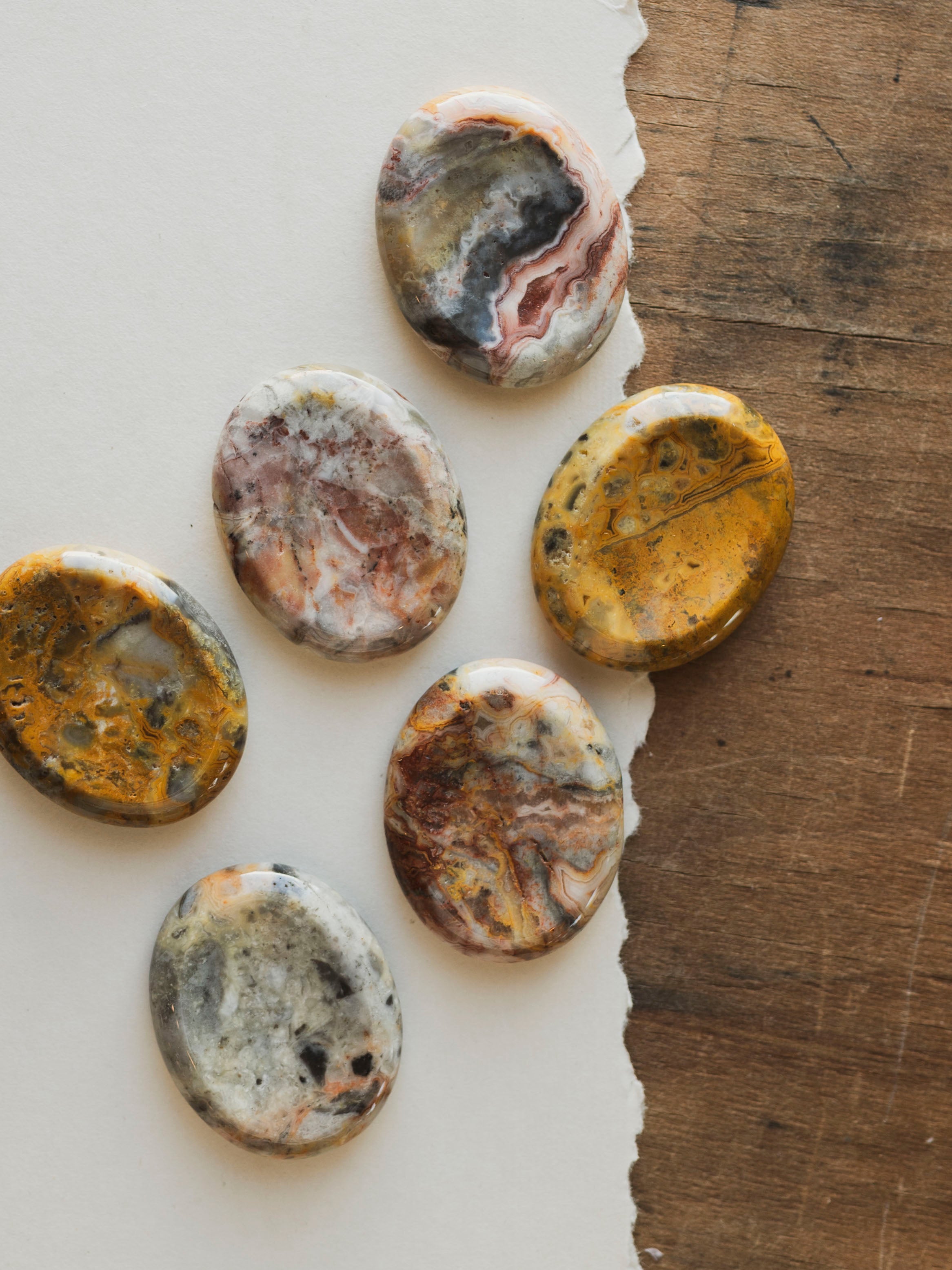 Yellow Crazy Lace Worry Stone, RM307