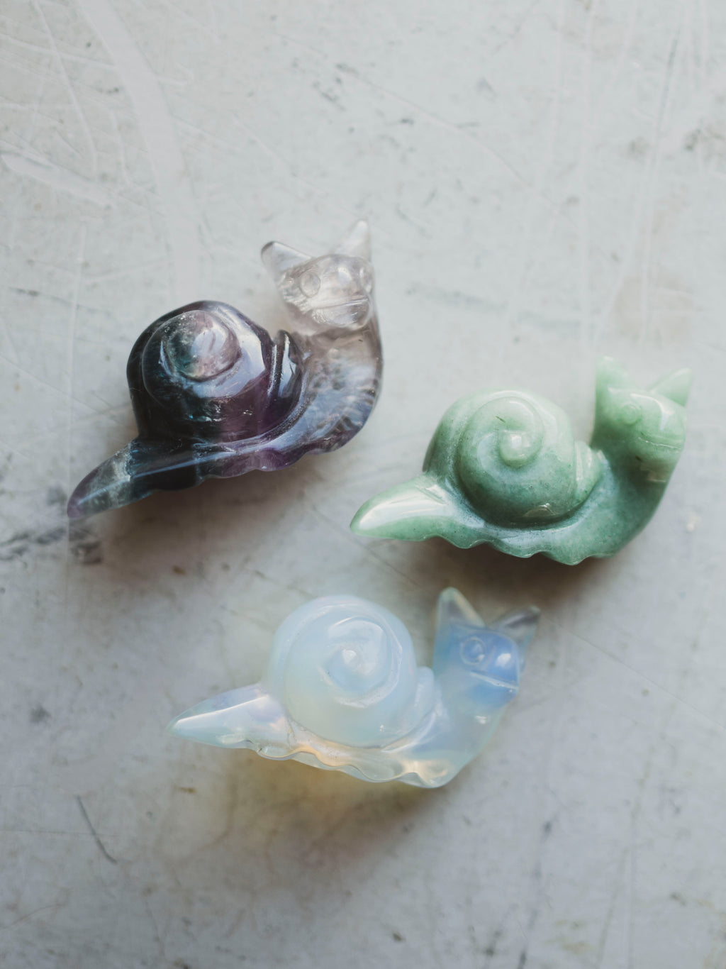 Assorted Carved Crystal Snail, RM10