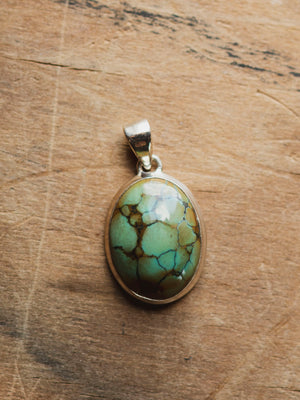 Sterling Silver Turquoise Pendant, CA41