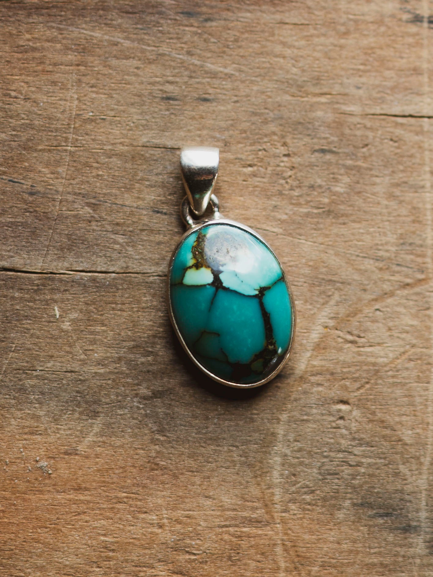 Sterling Silver Turquoise Pendant, CA41