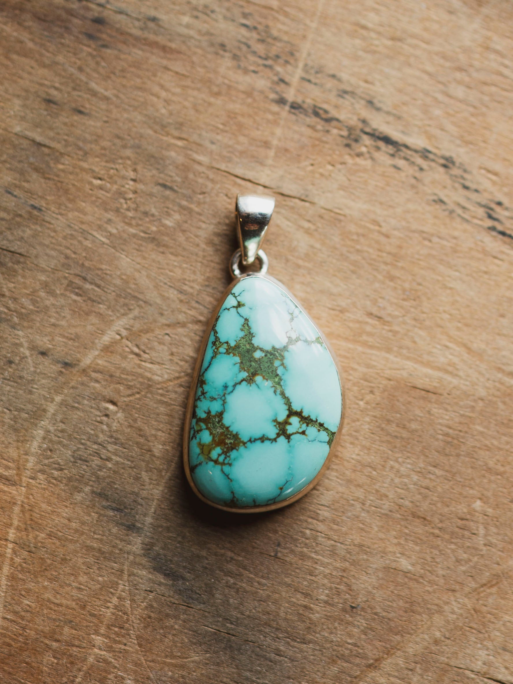Sterling Silver Turquoise Pendant, CA41