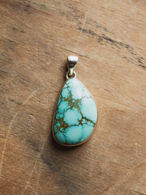 Sterling Silver Turquoise Pendant, CA41