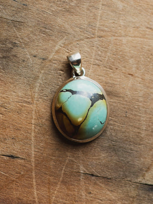 Sterling Silver Turquoise Pendant, CA41