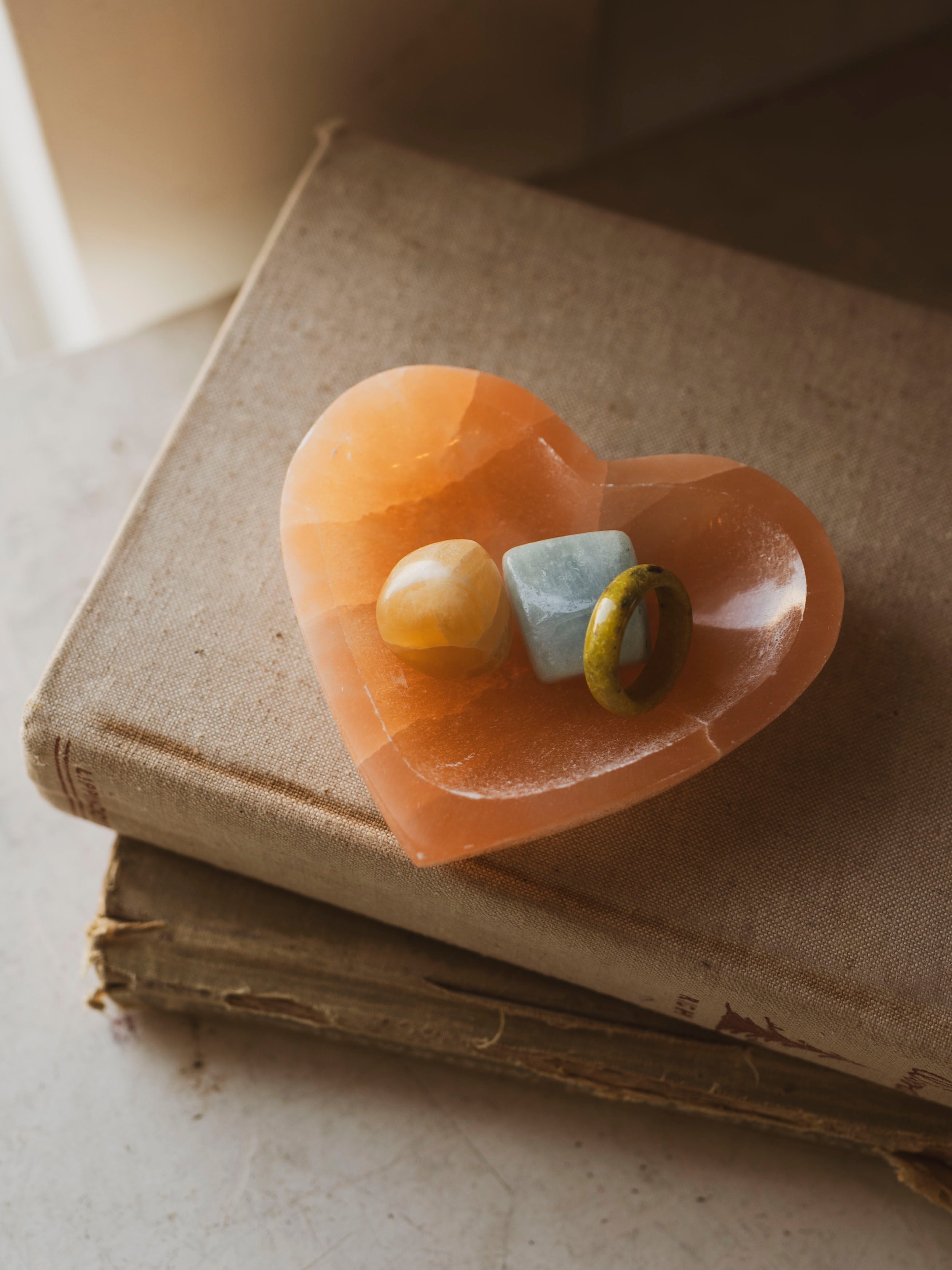 Orange Selenite Heart Bowl, RM1156