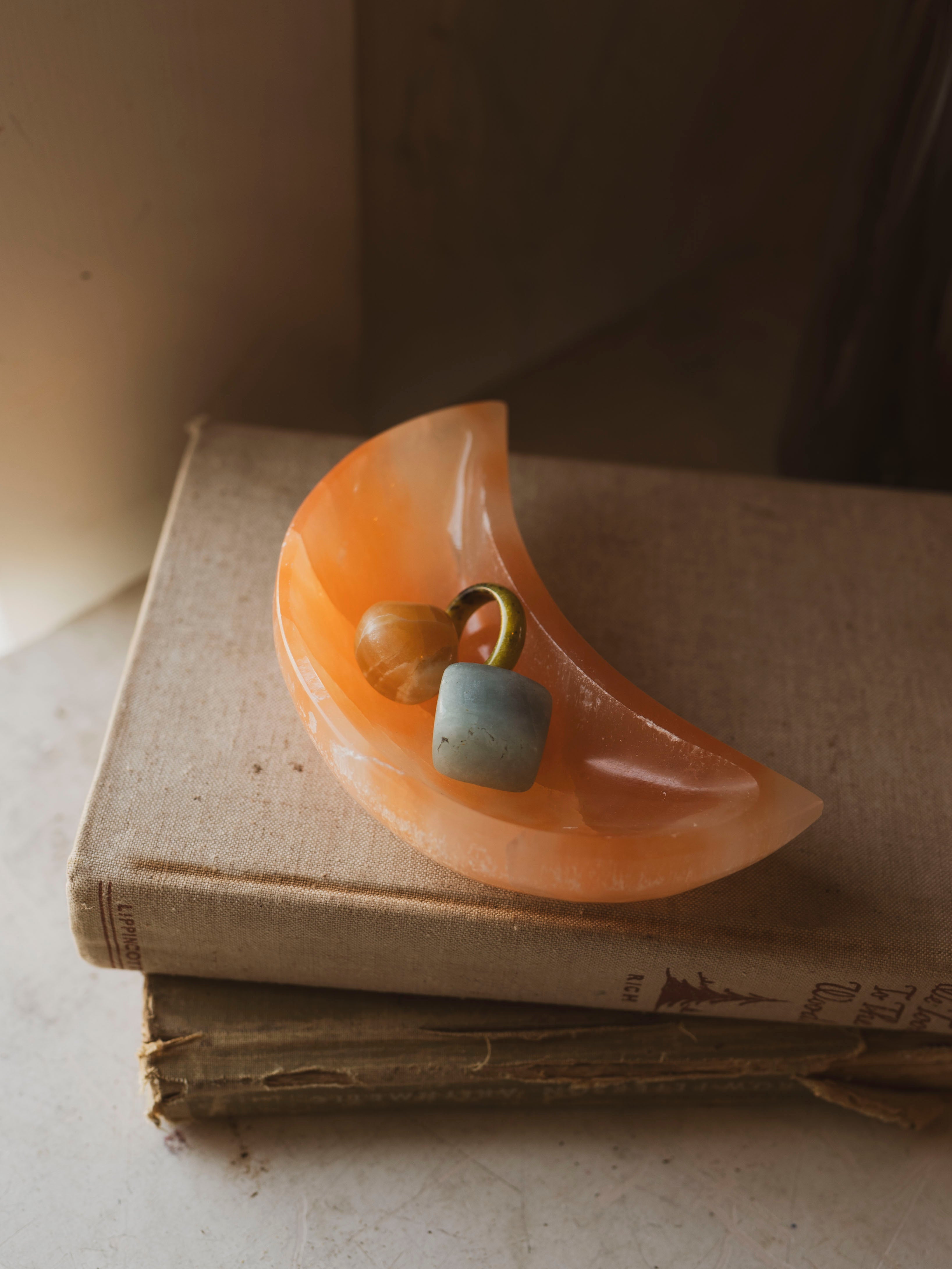 Orange Selenite Moon Bowl, RM1207