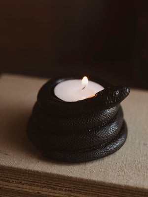 3" Black Snake Tealight Candle Holder, HD176