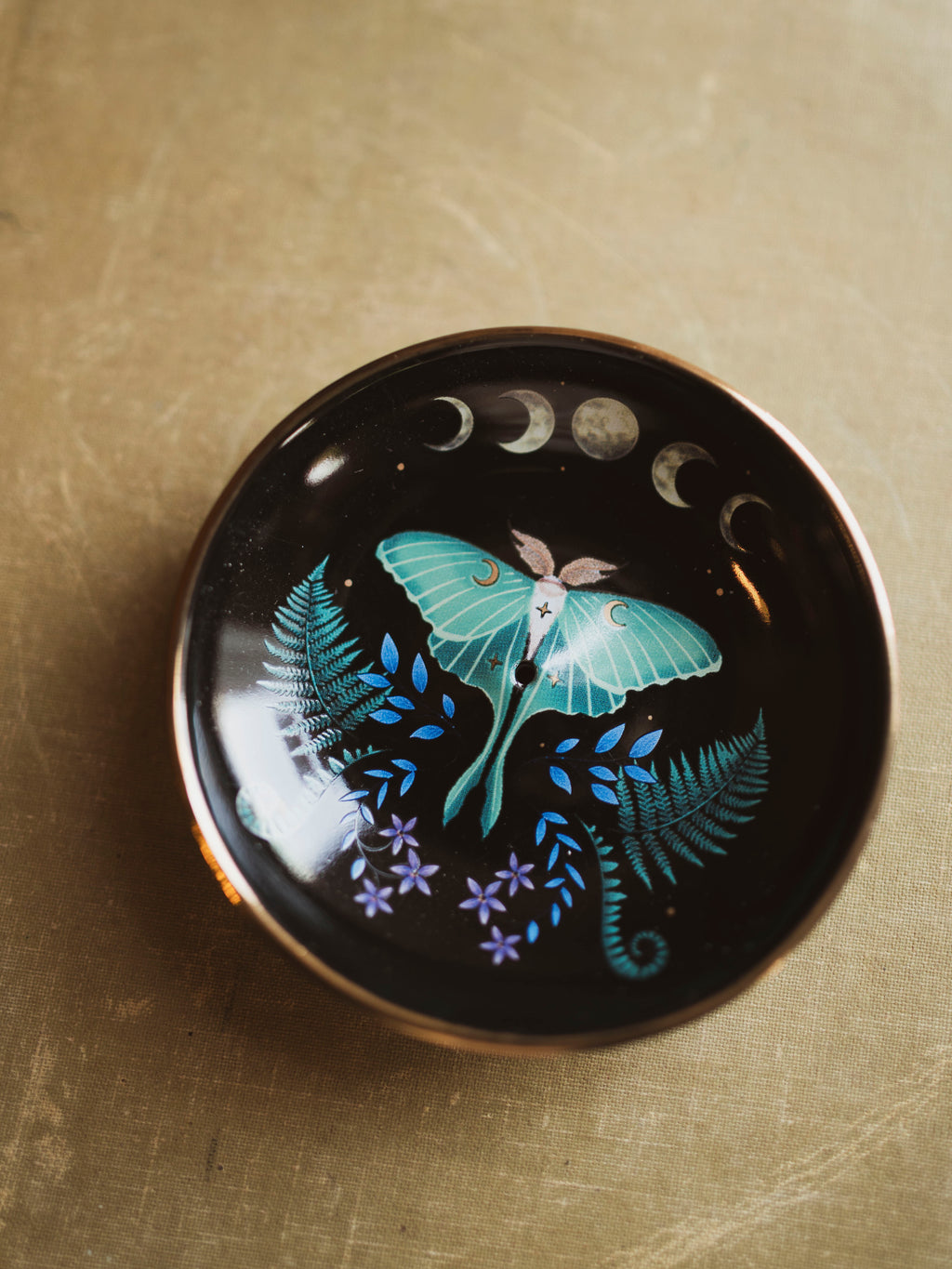 Ceramic Luna Moth Incense Holder, HD1348