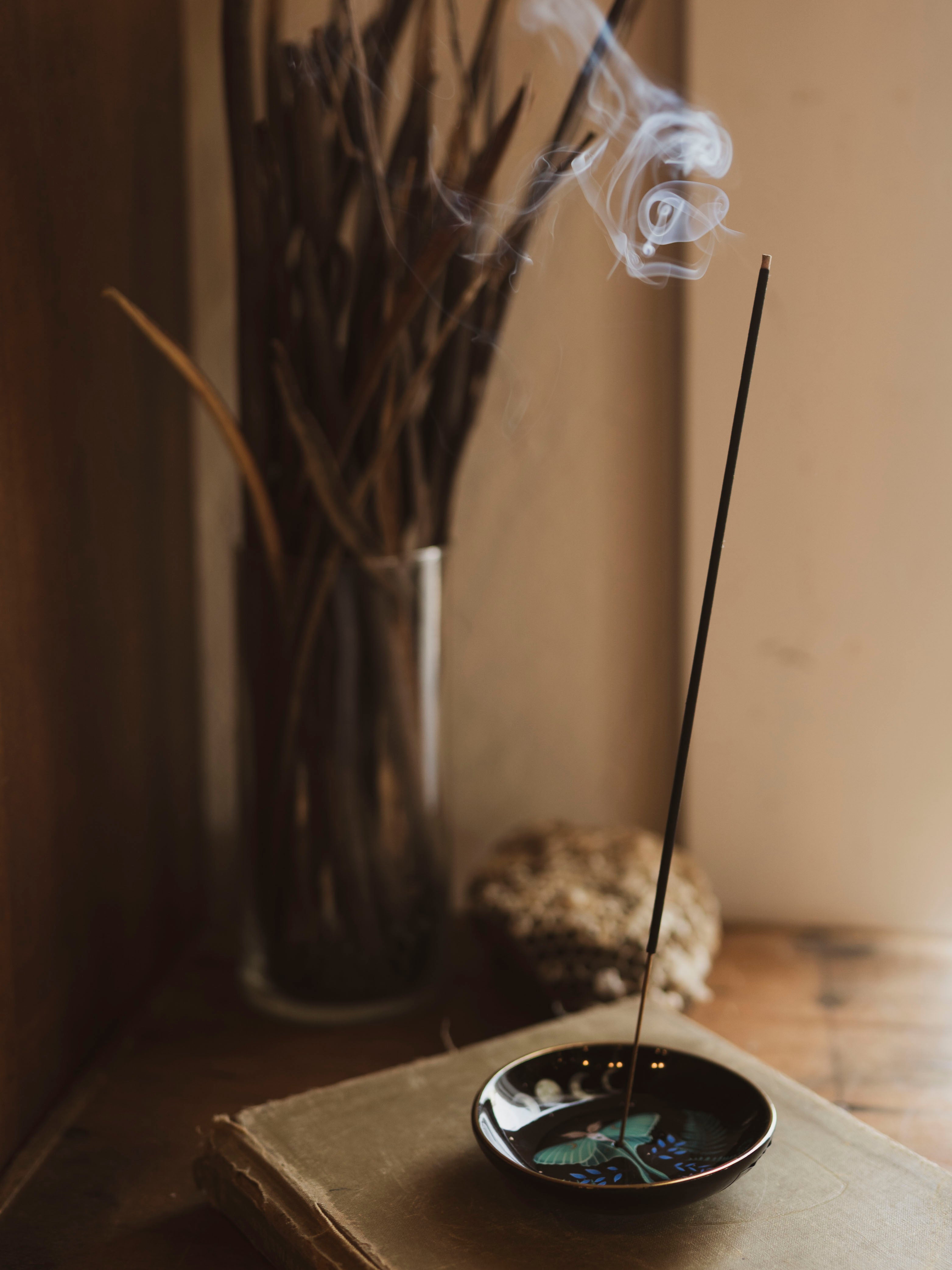 Ceramic Luna Moth Incense Holder, HD1348