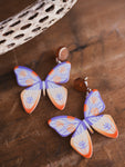 Orange and Purple Butterfly Earrings, CA554