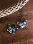 Black and Blue Butterfly Earrings, CA519