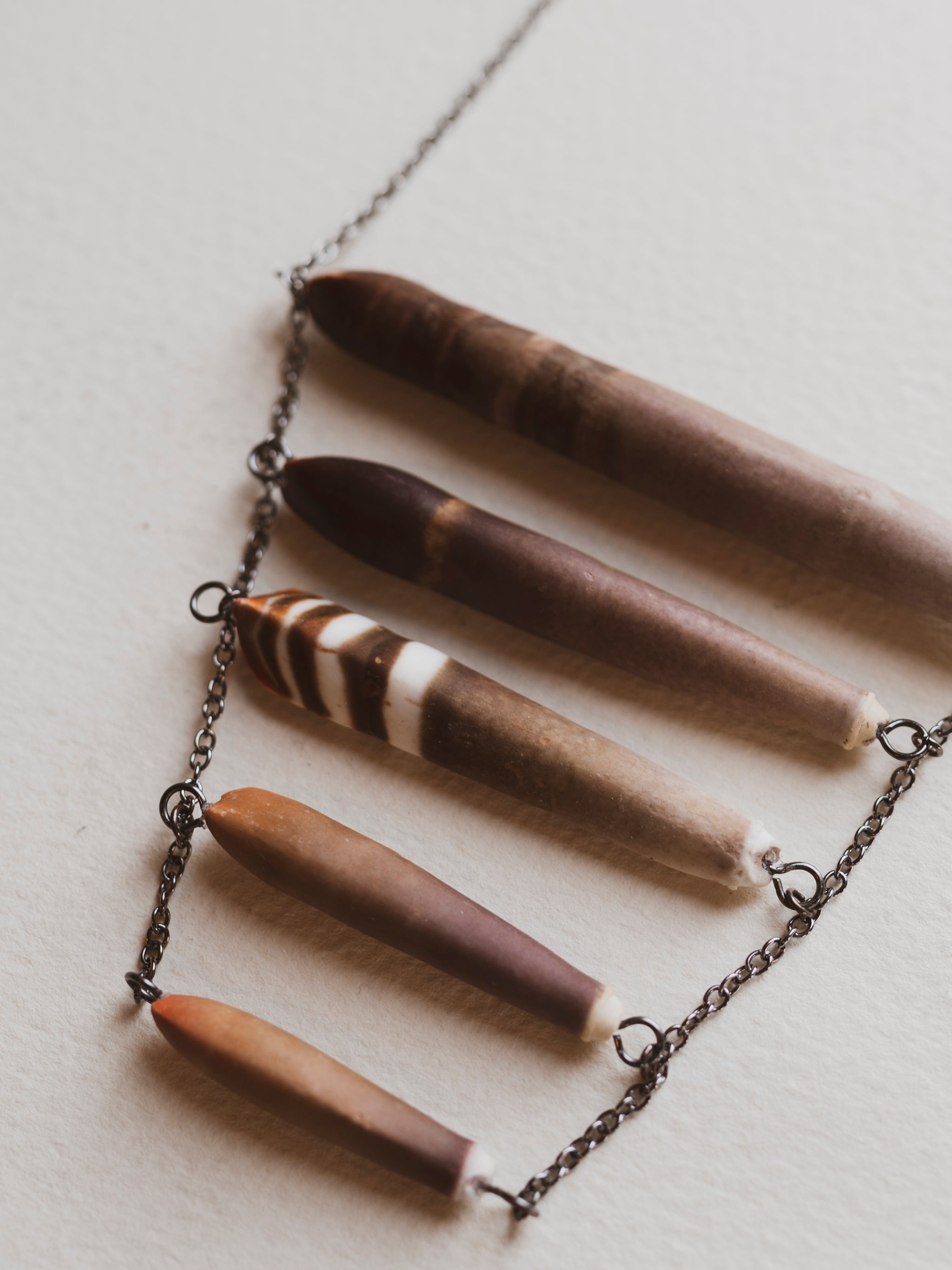 Slate Pencil Sea Urchin Quill Stepped Necklace, CA851