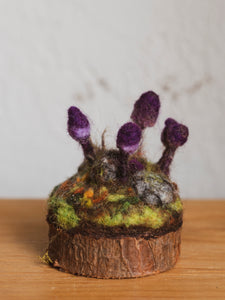 Handmade Felt Purple Inky Cap Mushroom Pin Cushion, CO022
